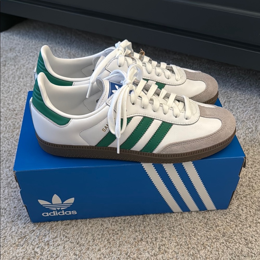 Adidas Samba White and Green Sneakers Brand New - Picture 4 of 6